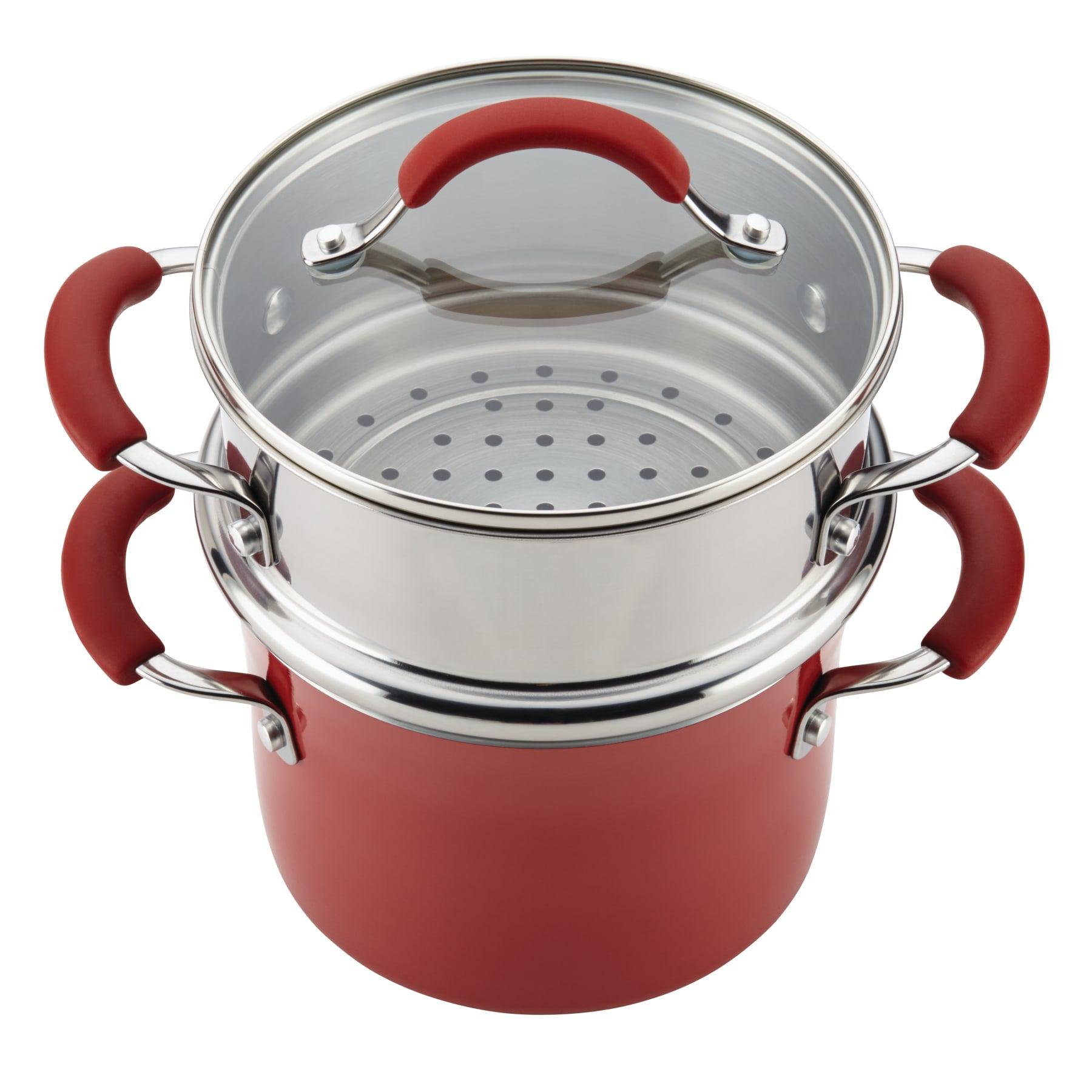 Cookware 3-Quart Covered Steamer Set | Cranberry Red