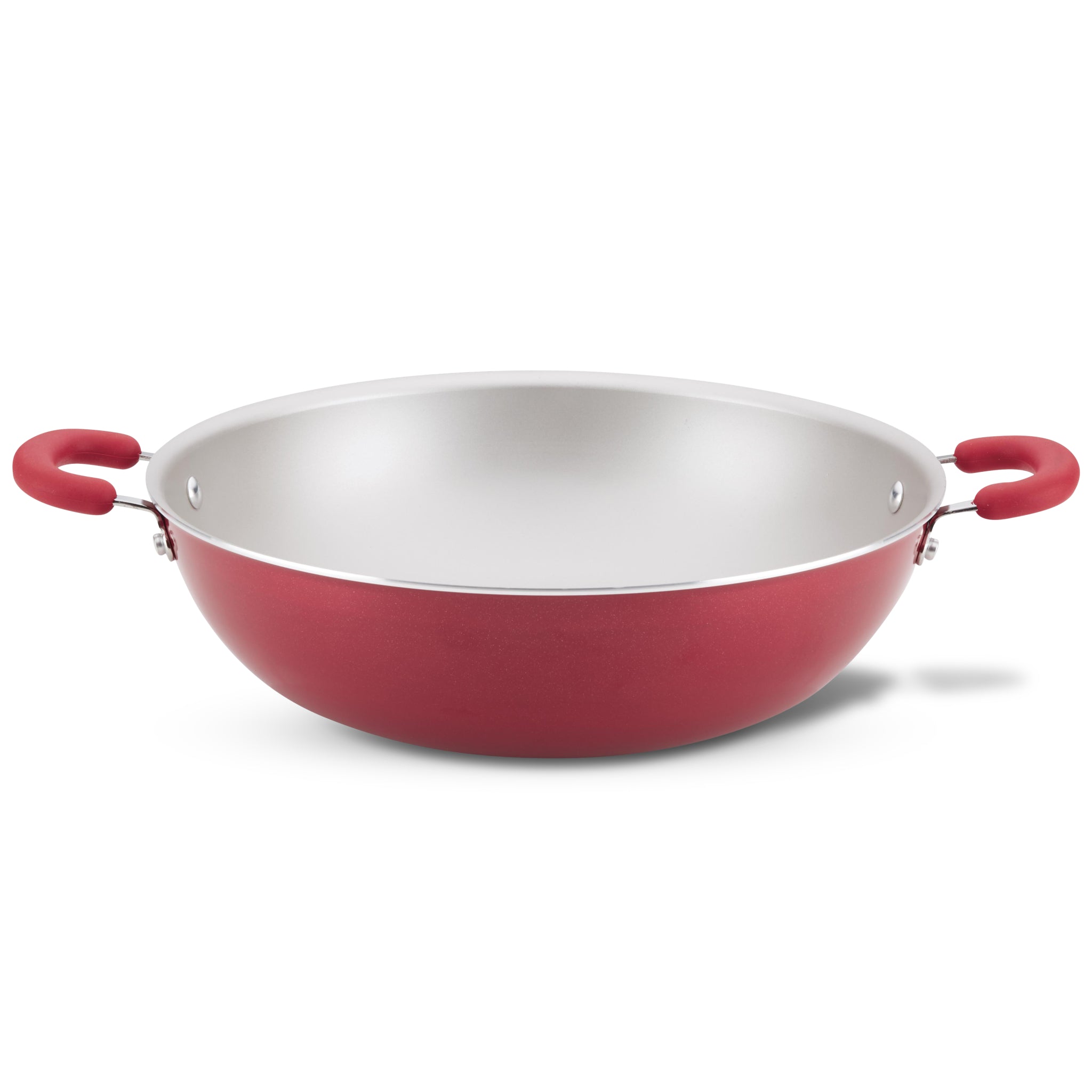 14.25-Inch Nonstick Induction Wok with double handles for quick stir frying.