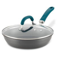 10.25" hard anodized nonstick deep fry pan with glass lid, induction ready.
