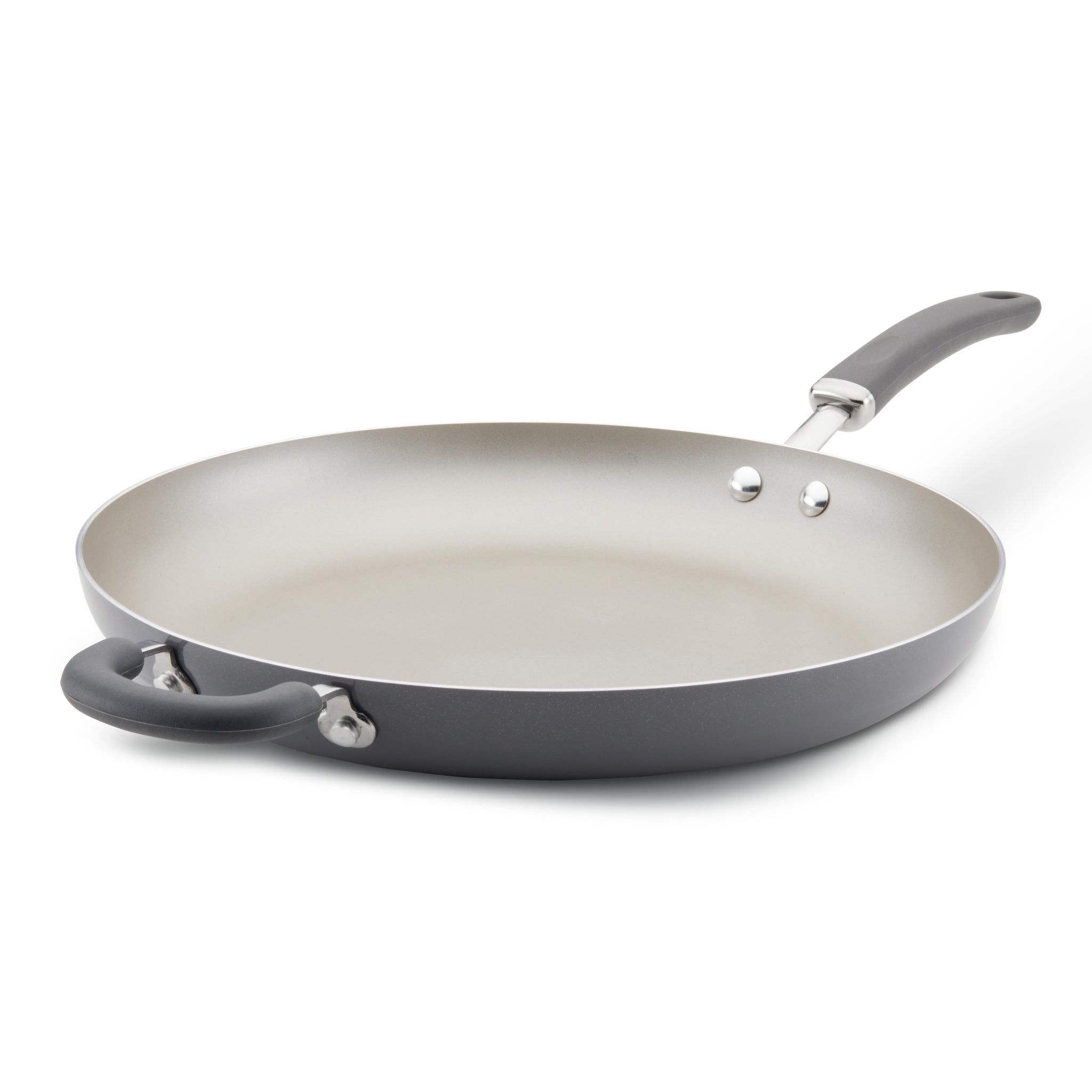 14.5-Inch Nonstick Frying Pan with Helper Handle | Gray Shimmer