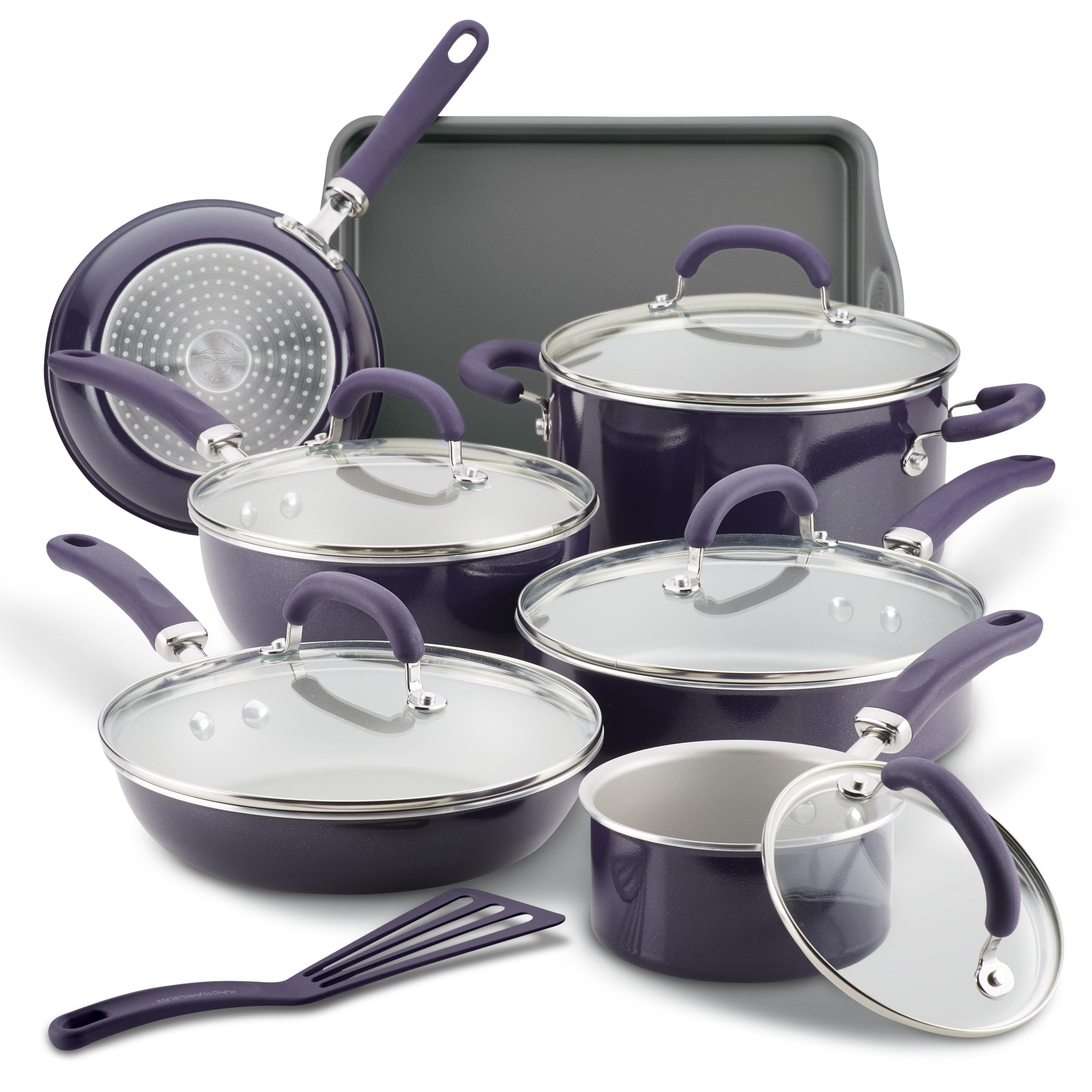 13-Piece Nonstick Induction Set with glass lids & PlatinumShield Technology.