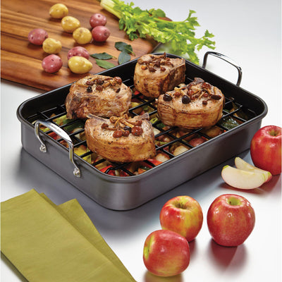 Bakeware 16" x 12" Nonstick Roaster with Rack