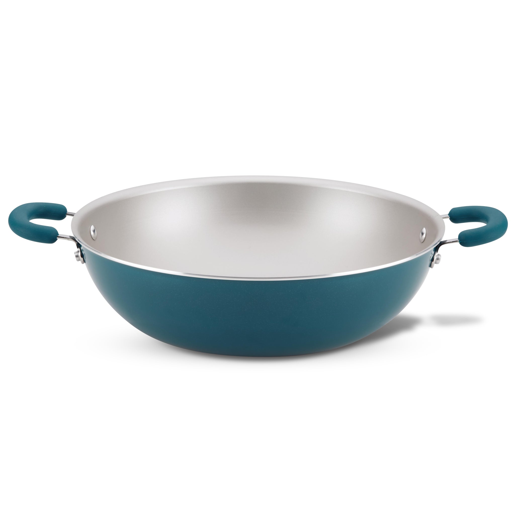 14.25-Inch Nonstick Induction Wok with dual handles on a white background.