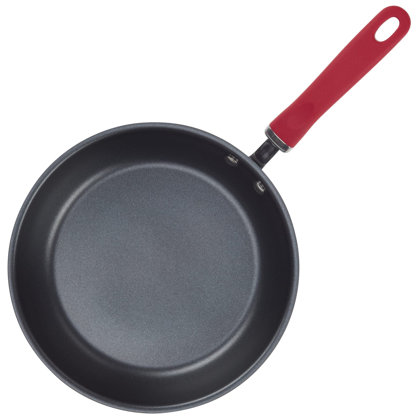 10.25" hard anodized nonstick deep frying pan, induction compatible, top view.