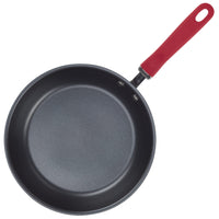 10.25" hard anodized nonstick deep frying pan, induction compatible, top view.