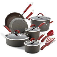 Hard Anodized 12-Piece Cookware Set | Cranberry Red