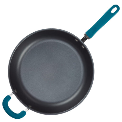 12.5-Inch Create Delicious Anodized Nonstick Induction Deep Frying Pan with Helper Handle