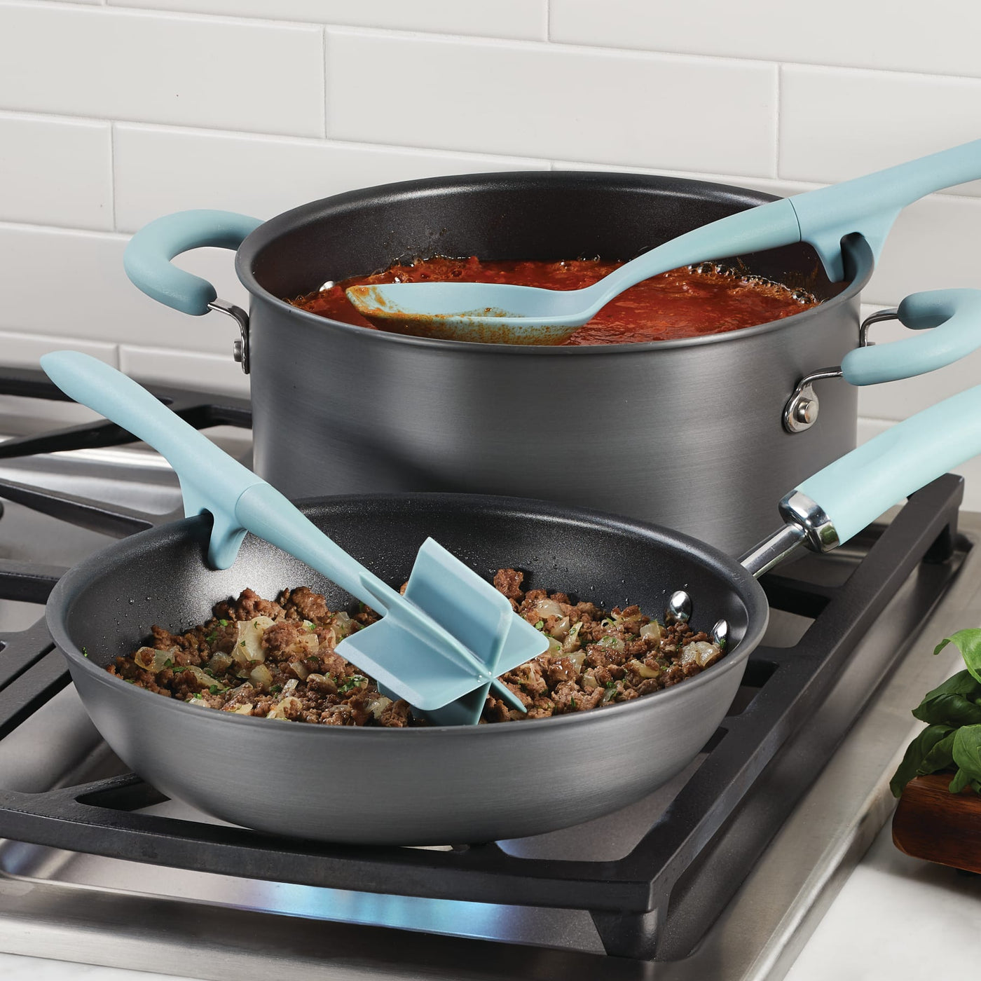 Tools and Gadgets Crush & Chop, Flexi Turner, Scraping Spoon Set | Light Blue